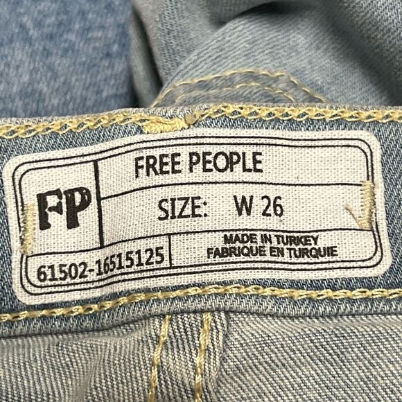 Free People Anthropologie Distressed Fringe High Waisted Ankle Jeans Sz 26 - Picture 8 of 8